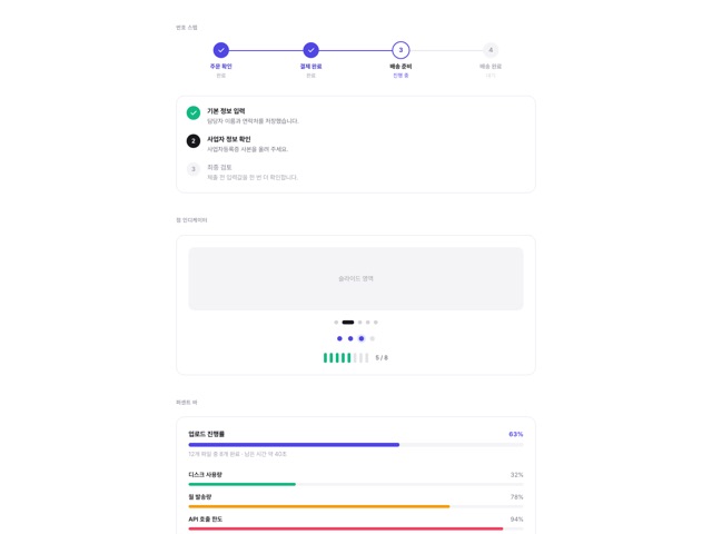 단계·진행률 표시